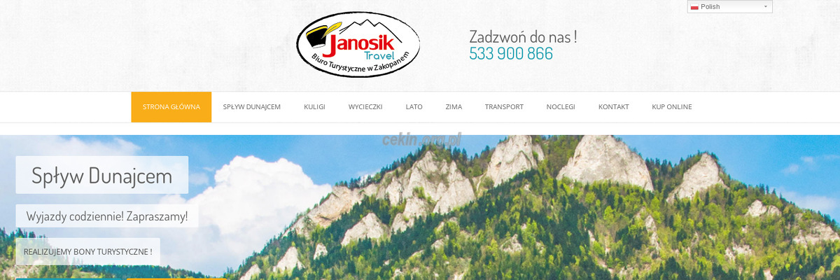 janosik-travel - zrzut strony internetowej