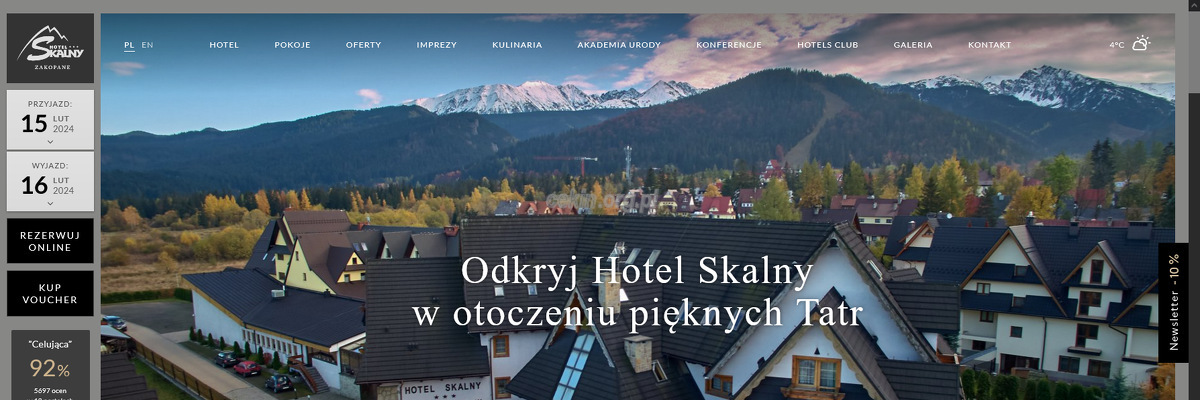 hotel-skalny - zrzut strony internetowej