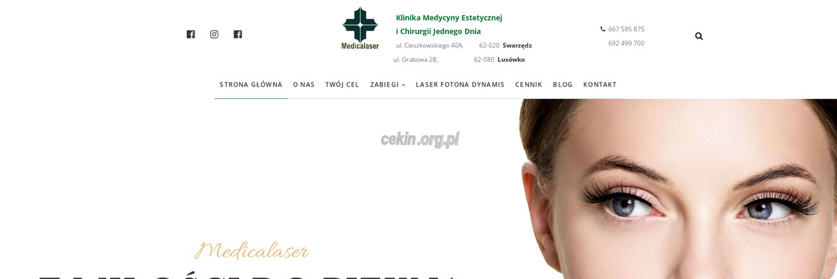 medicalaser-klinika-medycyny-estetycznej-i-chirurgii-jednego-dnia - zrzut strony internetowej