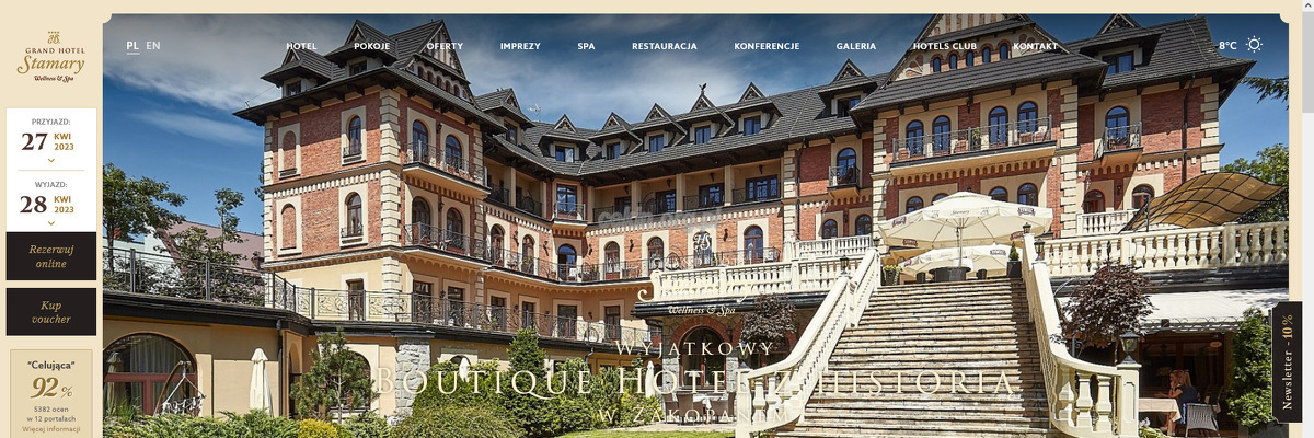 grand-hotel-stamary - zrzut strony internetowej